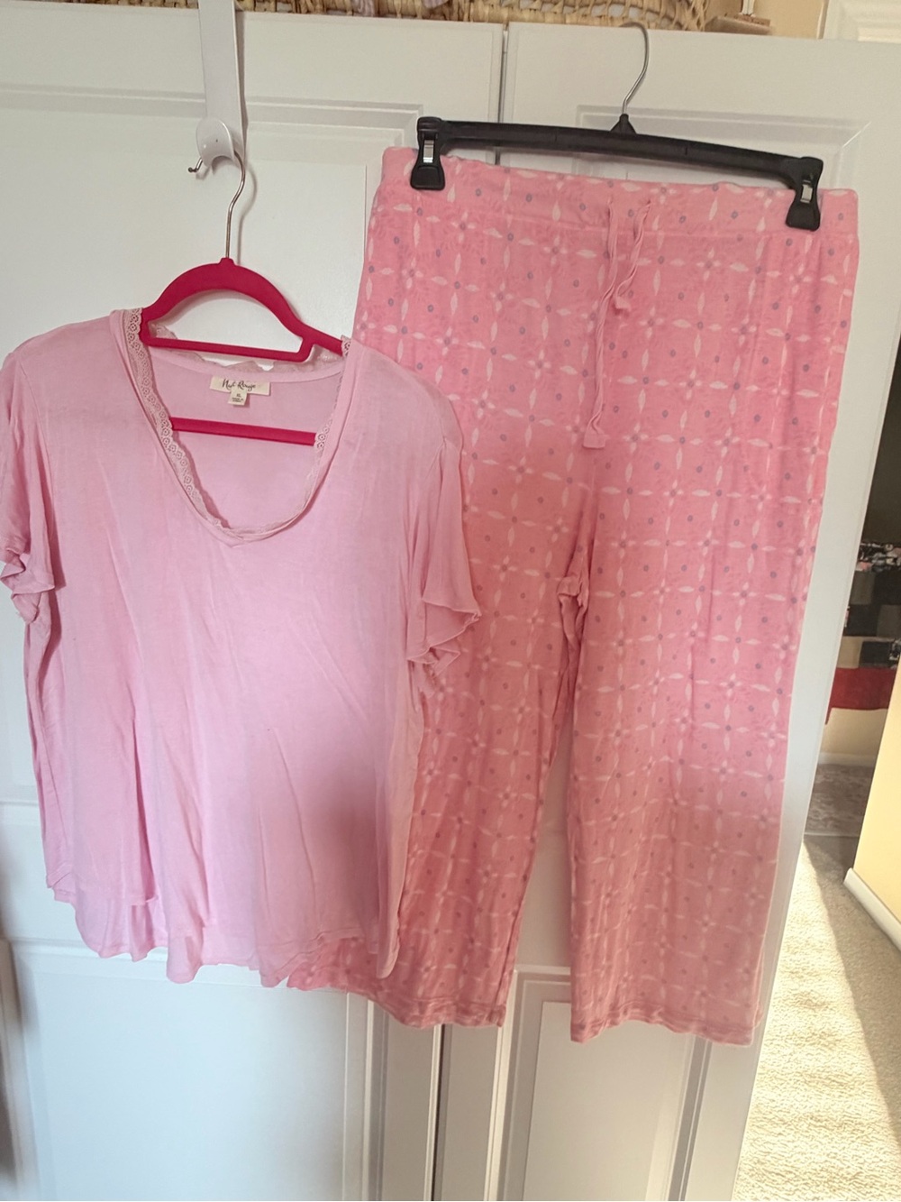 Soft Pink Pajama Set - Two Piece Lounge Top & Pants